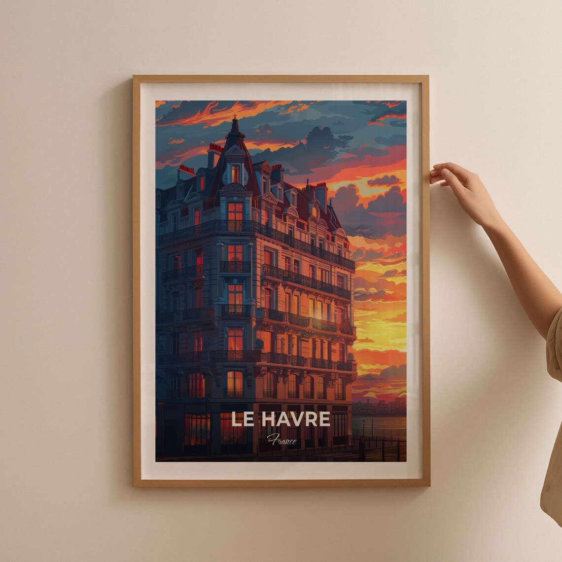 Le Havre Travel Poster House Of The Shipowner City Print Cityscape Artwork Birthday Wedding Gift Wall Art Location Print Home Decor - Image 2