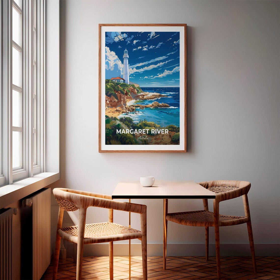 Margaret River Australia Lighthouse Cliffs Blue Sea View Poster - Image 2