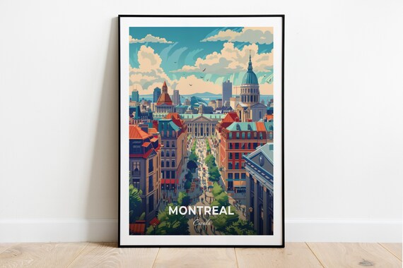 Montreal Canada Grand Avenue Domed Landmark Cityscape Travel Poster