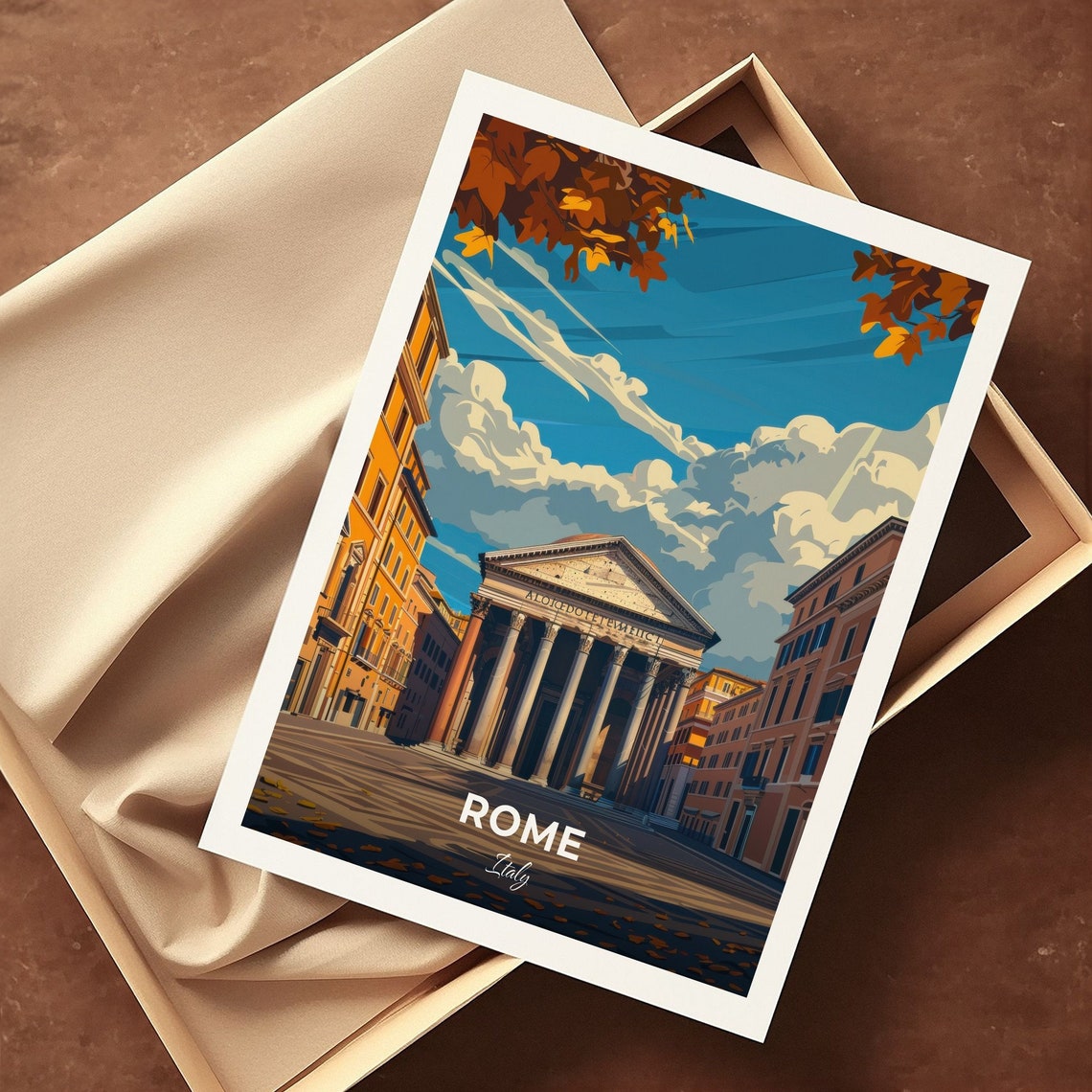 Rome Pantheon Ancient Temple Column Facade Italy Travel Poster - Image 3