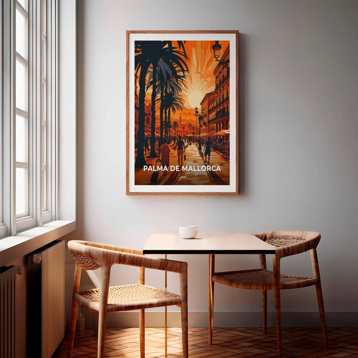 Palma de Mallorca Spain Island Palm Boulevard Sunset Travel Poster - Image 3