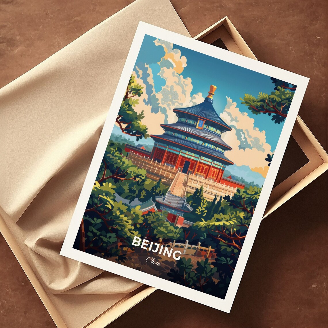 Beijing Temple of Heaven Imperial Palace Gardens China Landmark Travel Poster - Image 3