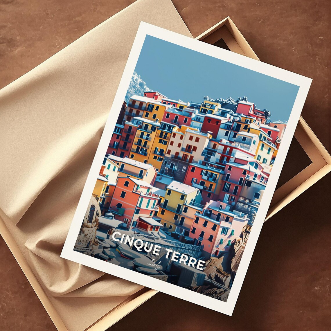 Cinque Terre Italy Stacked Pastel Houses Village Travel Poster - Image 4
