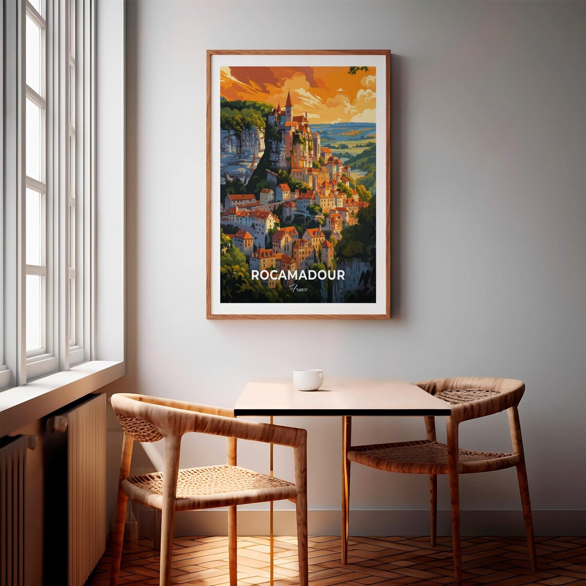 Rocamadour France Medieval Village Sunset Golden Travel Poster - Image 3