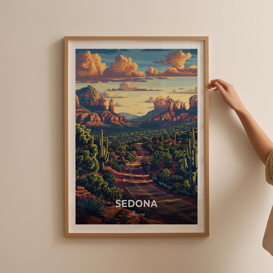 Sedona Arizona Red Rock Scenic Byway Desert Road Travel Poster - Image 2