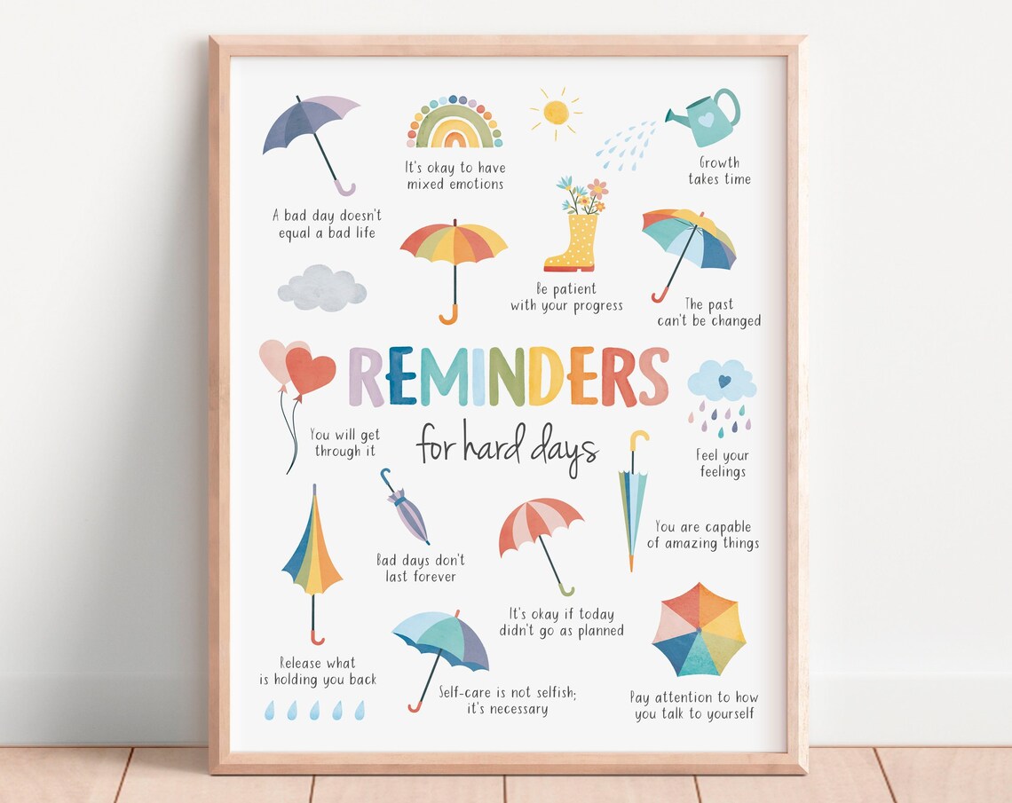 Reminders For Hard Days Therapy Office Art Print