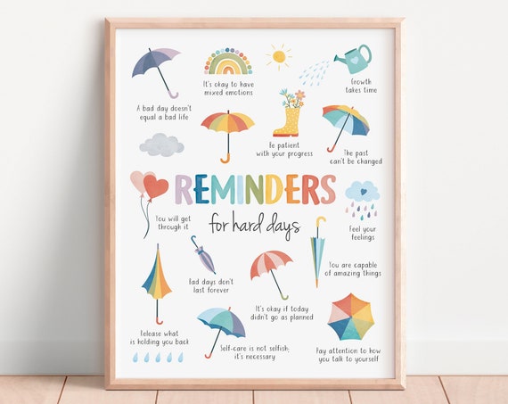 Reminders For Hard Days Therapy Office Art Print