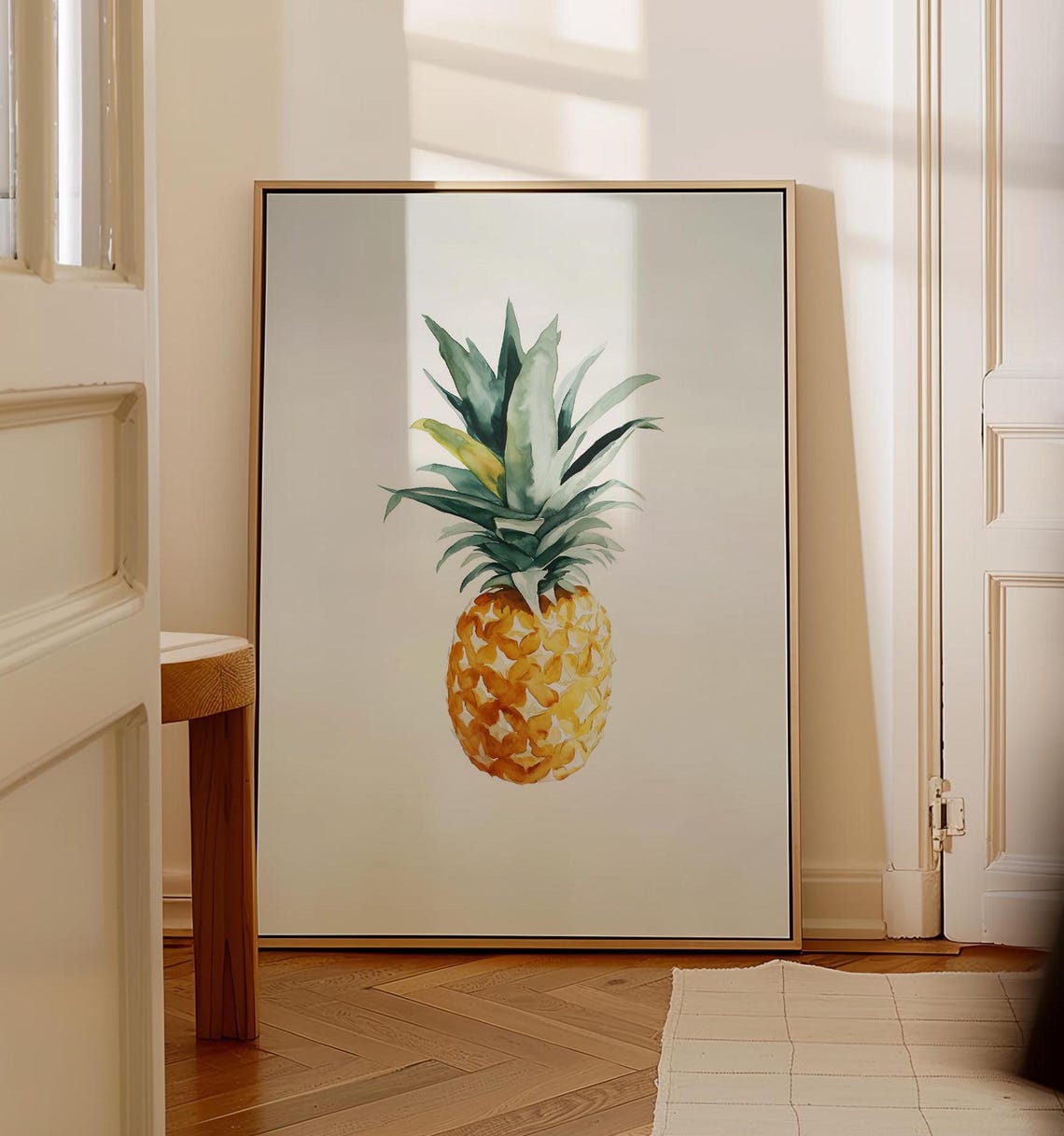 Fresh Watercolor Pineapple Minimalist Tropical Kitchen Art Poster - Image 5