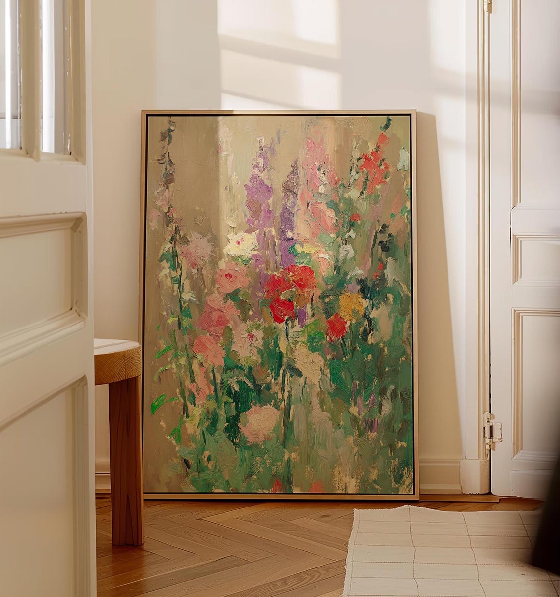 Impressionist Summer Flower Garden in Full Bloom Artwork Poster - Image 3