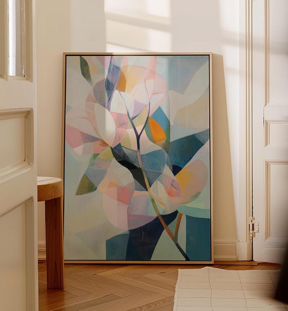 Abstract Floral Wall Art Flower Wall Decor Floral Modern Art Modern Botanical Painting Impressionist Flowers Art Geometric Art