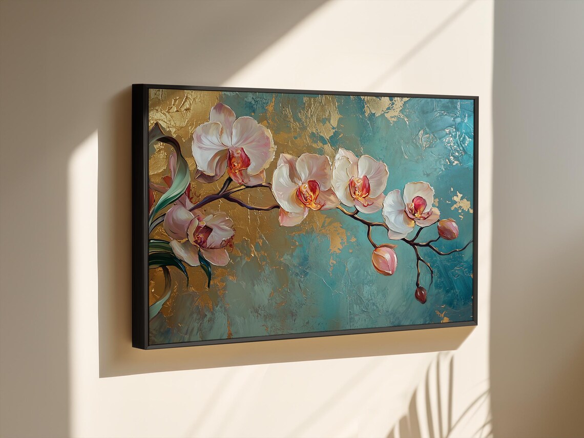 Orchid Oil Painting, Modern Floral Art Print - Image 2