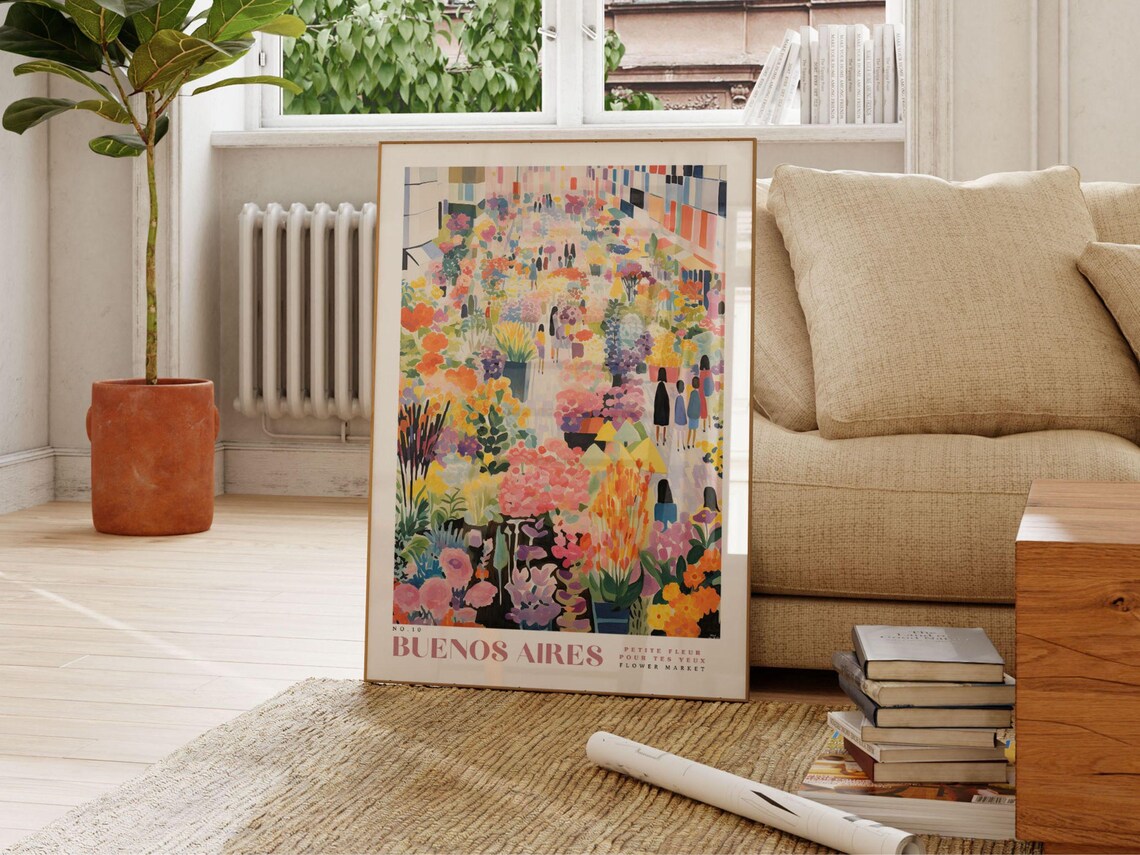 Flower Market Print, Buenos Aires Travel Art - Image 2