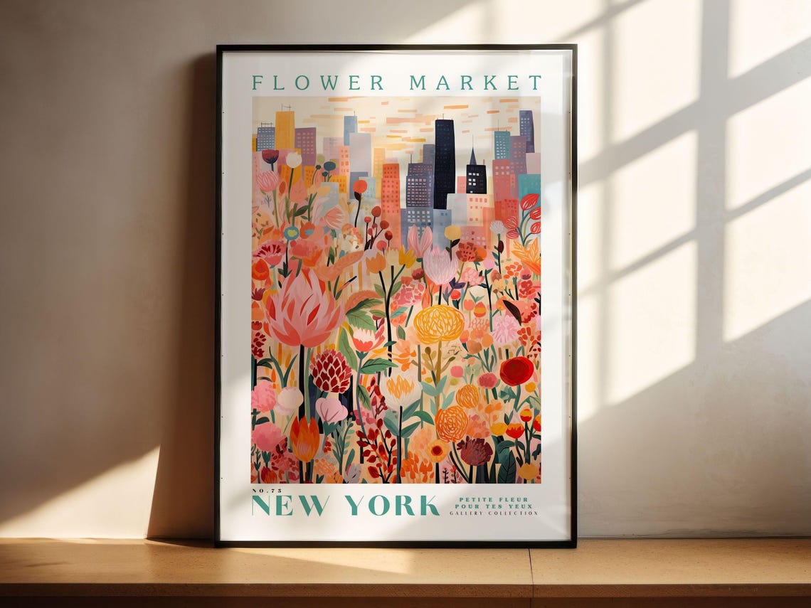 Flower Market New York Travel Poster - Image 2
