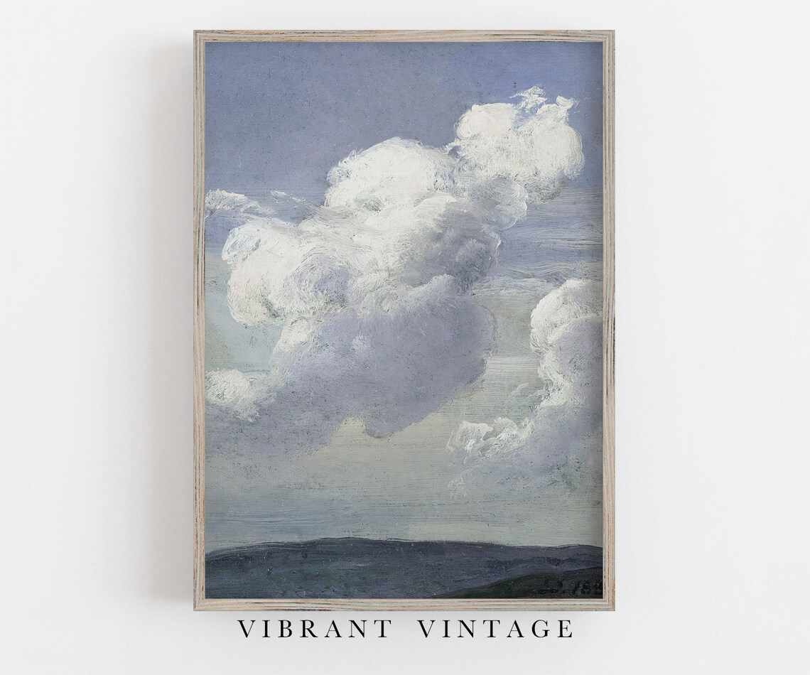 Clouds Vintage Minimalist Farmhouse Art Print
