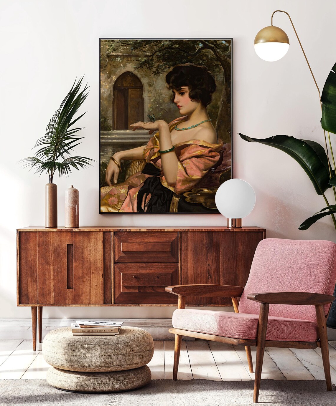 Woman With Butterfly Vintage Wall Art Woman Portrait Moody Woman Art Antique Wall Decor Wall Art 603 - Image 4
