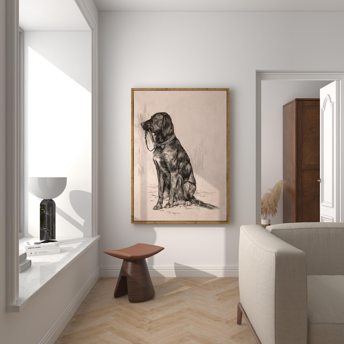 Vintage Black Labrador Art Sketch Wall Art Print - Image 5