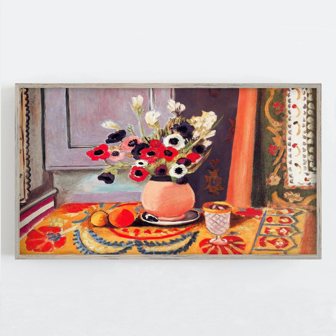 Matisse-Inspired Anemones and Flowers Art Print