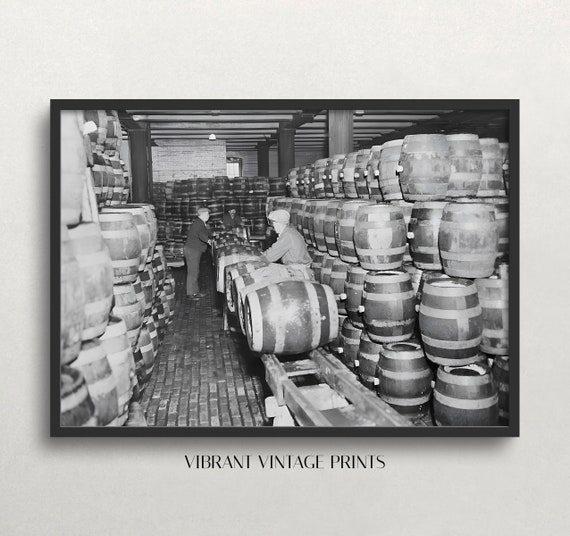 Prohibition Wall Art Black And White Art Vintage Wall Art Bar Cart Decor Old Photo Man Cave Decor Wall Art