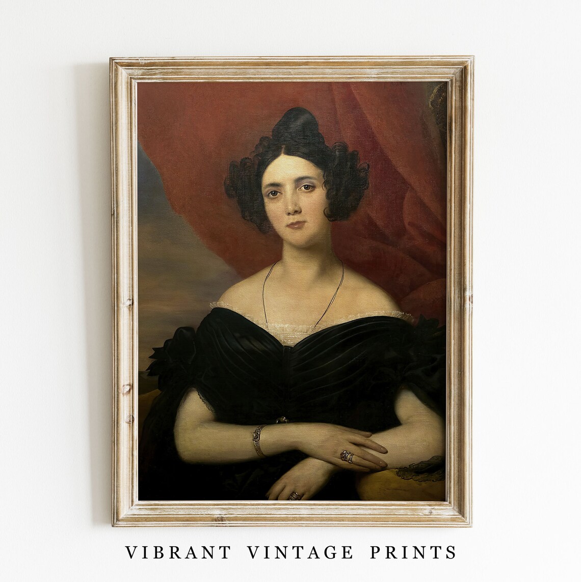 Woman Portrait Muted Neutral Colors Poster Print