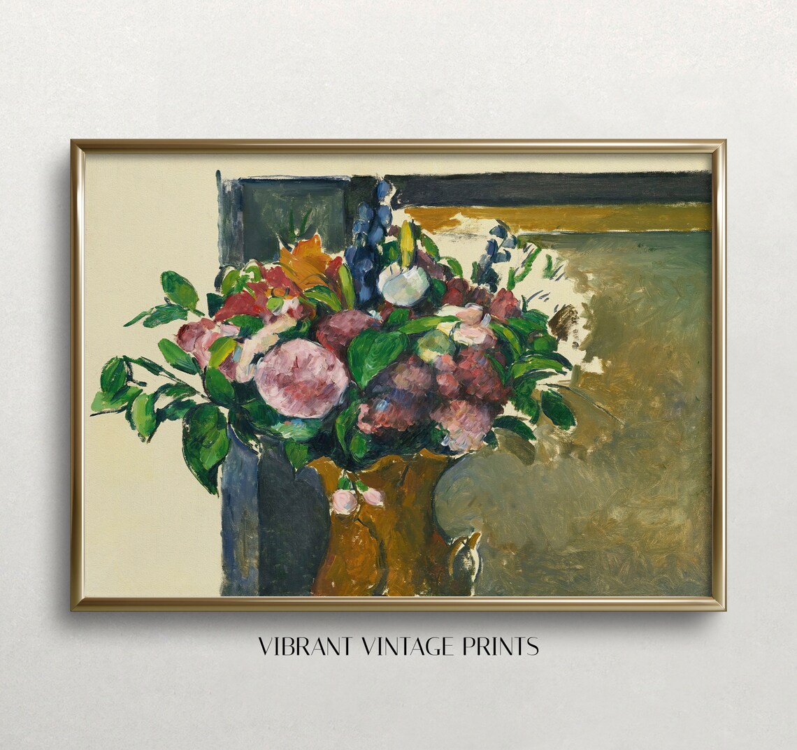 Vintage Floral Still Life Art Print, Moody Botanical