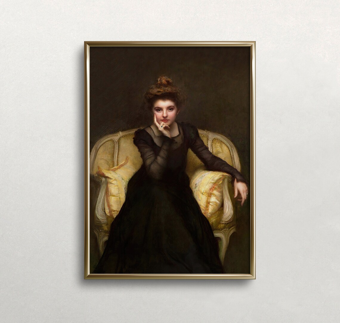 Victorian Woman Portrait, Dark Academia Wall Art