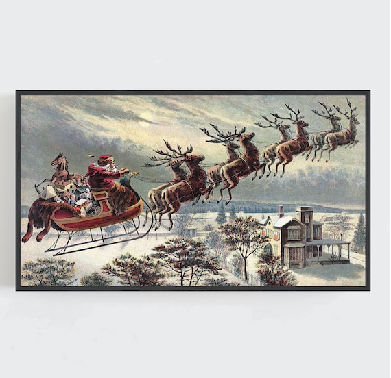 Santa Claus Christmas Vintage Wall Art Poster