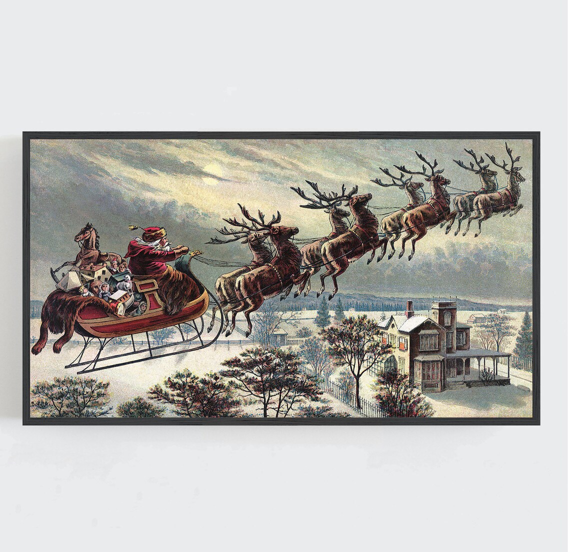 Santa Claus Christmas Vintage Wall Art Poster