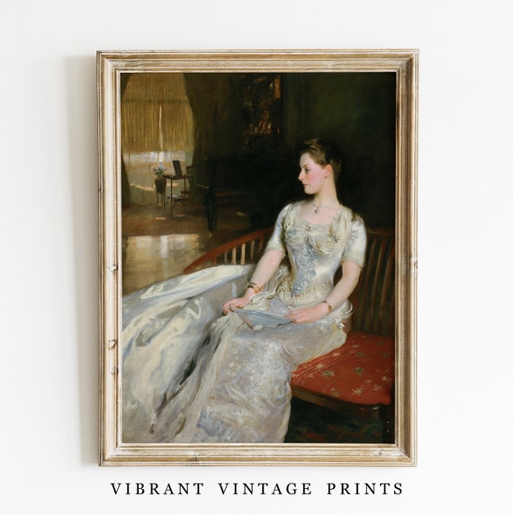 Woman Portrait Victorian Woman Vintage Wall Art Muted Neutral Colors Vintage Fashion Art Wall Art 64