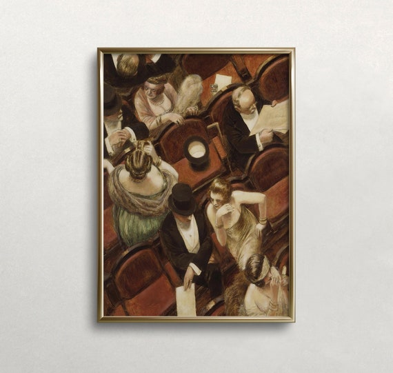 At The Theatre Vintage Wall Art Men And Women Dark Moody Art Eclectic Art Antique Wall Decor Wall Art 416