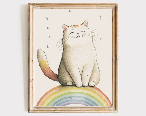 Nursery Cat Print Kitten Art Wall Prints Poster