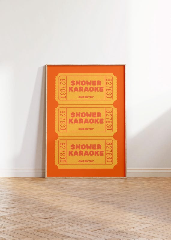 Shower Karaoke Singing Funny Bathroom Art Print