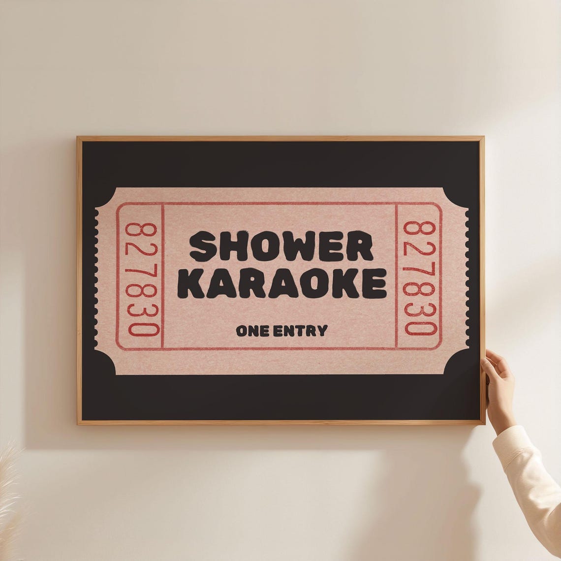 Shower Karaoke Ticket Funny Bathroom Decor Poster Music Fun Gift