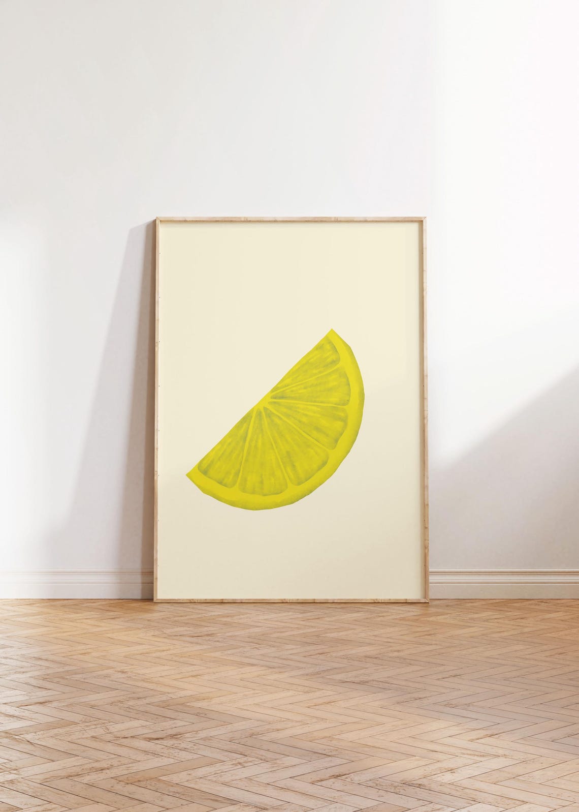 Minimalist Yellow Lemon Slice Modern Kitchen Wall Decor Poster