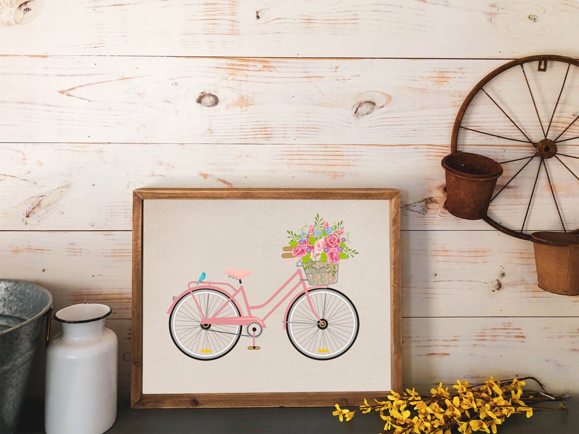 Bicycle Pink Bike Art, Nursery And Teen Decor - Image 2