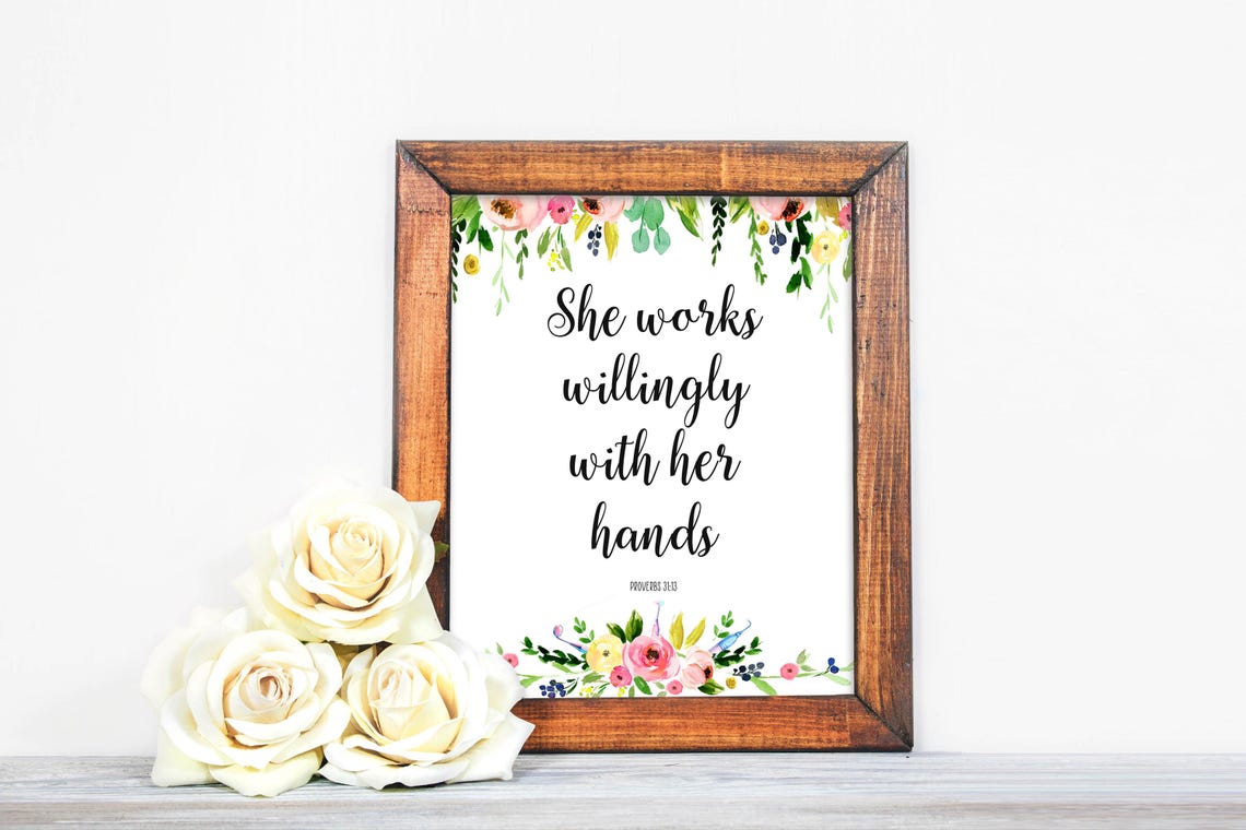 She Works Willingly With Her Hands Proverbs 31 13 Dental Gift Poster - Image 2
