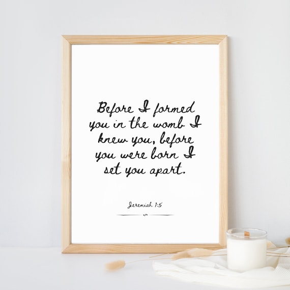 Jeremiah 15 Bible Verse Before I Formed You Christian Nursery Wall Art