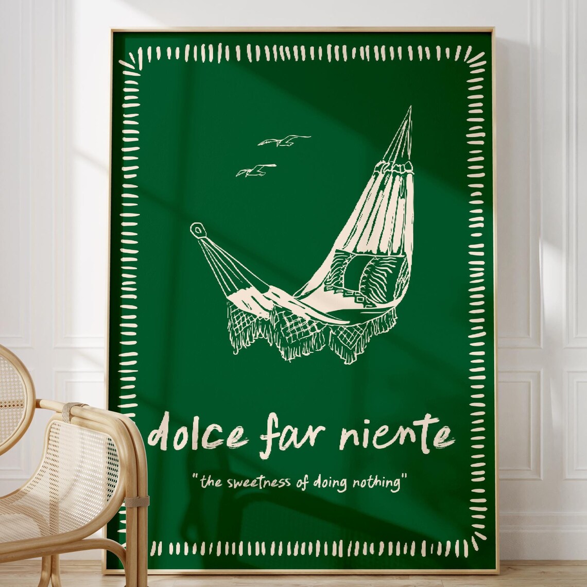 Dolce Far Niente Green Wall Art Print