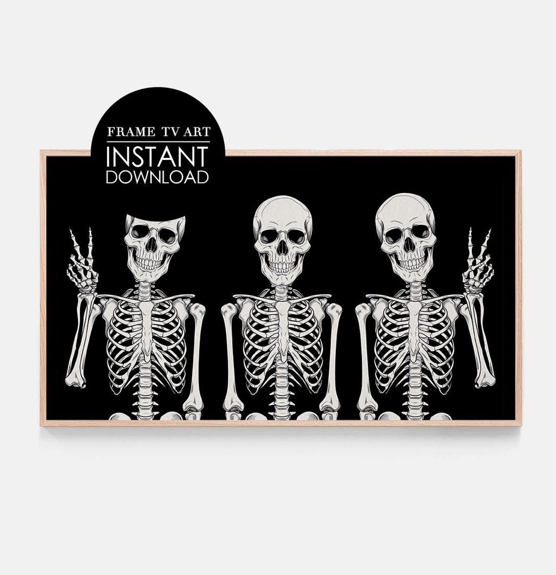 Samsung Frame Tv Art Halloween Skeleton Scary Spooky Funny Skeletons