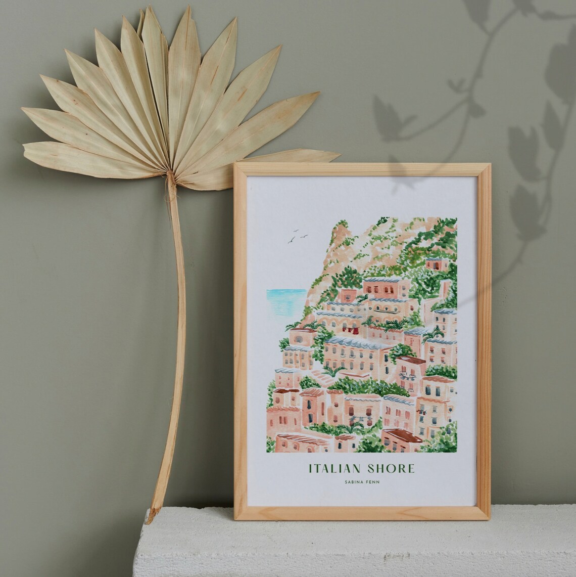 Amalfi Coast Watercolor Travel Poster, Italian Shore - Image 3