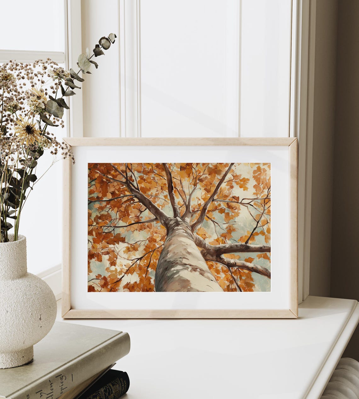 Fiery Orange Maple Canopy Upward View Fall Foliage Nature Wall Art - Image 3