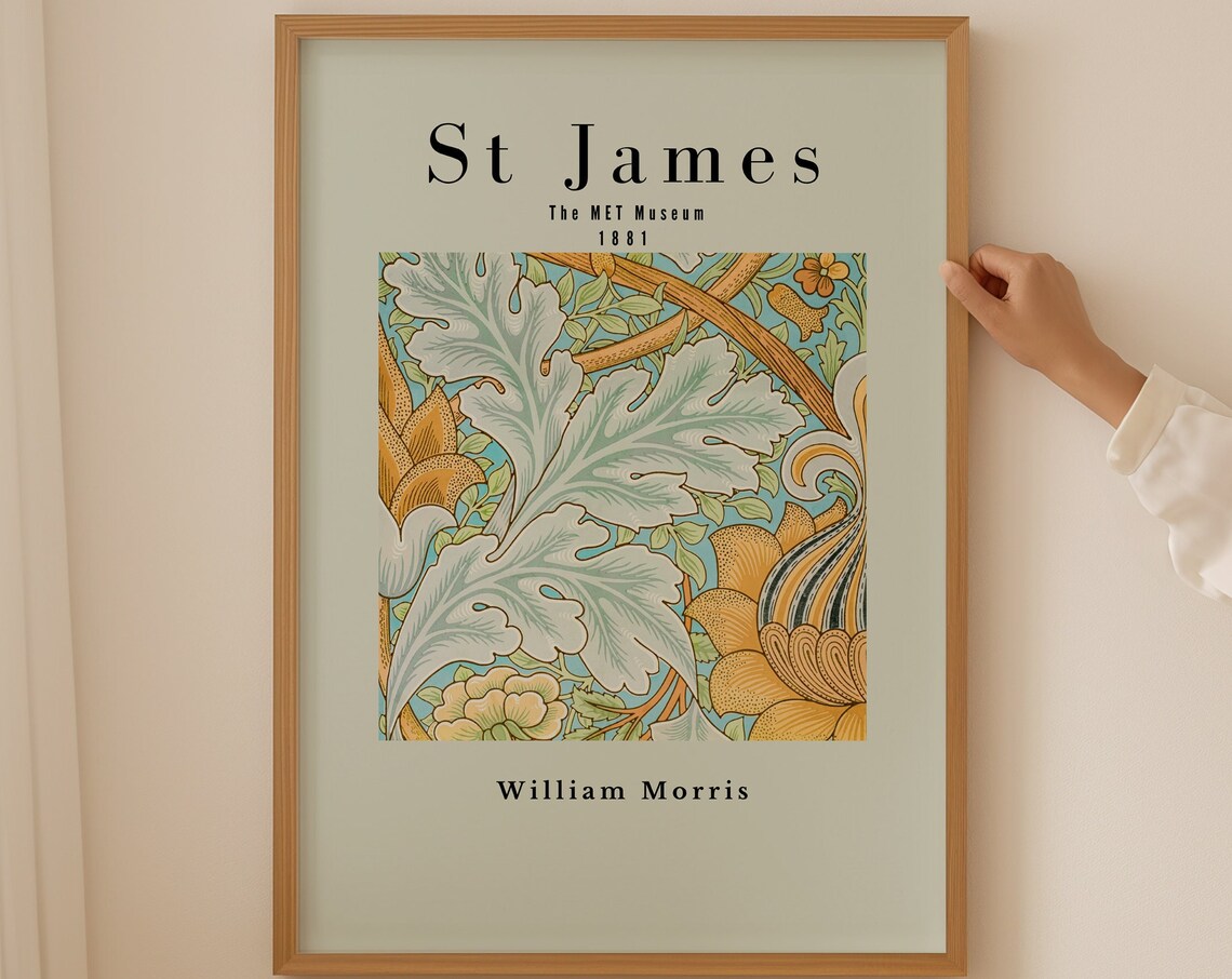 William Morris Botanical Flower and Leaves Poster