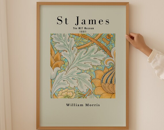 William Morris Botanical Flower and Leaves Poster