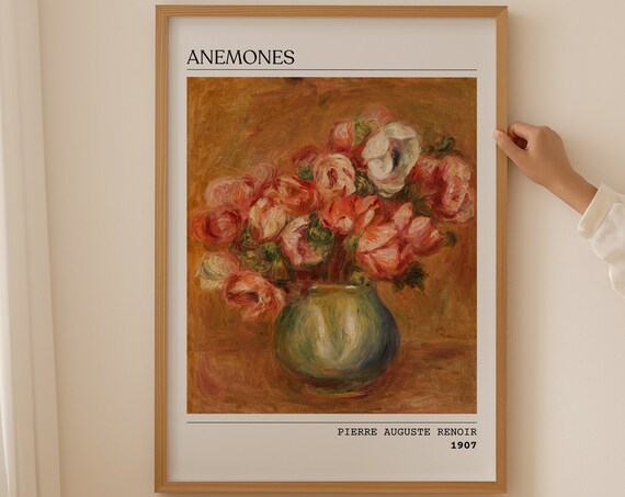 Pierre Auguste Renoir Anemones 1907 Floral Still Life Poster