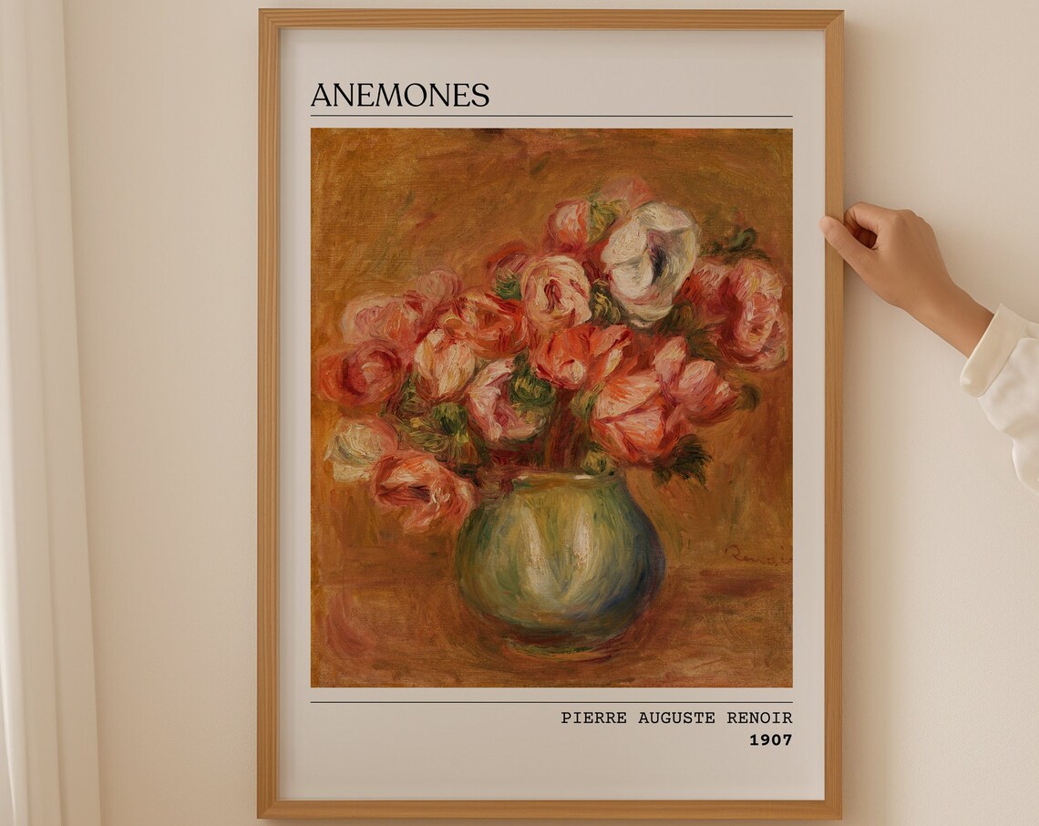 Pierre Auguste Renoir Anemones 1907 Floral Still Life Poster