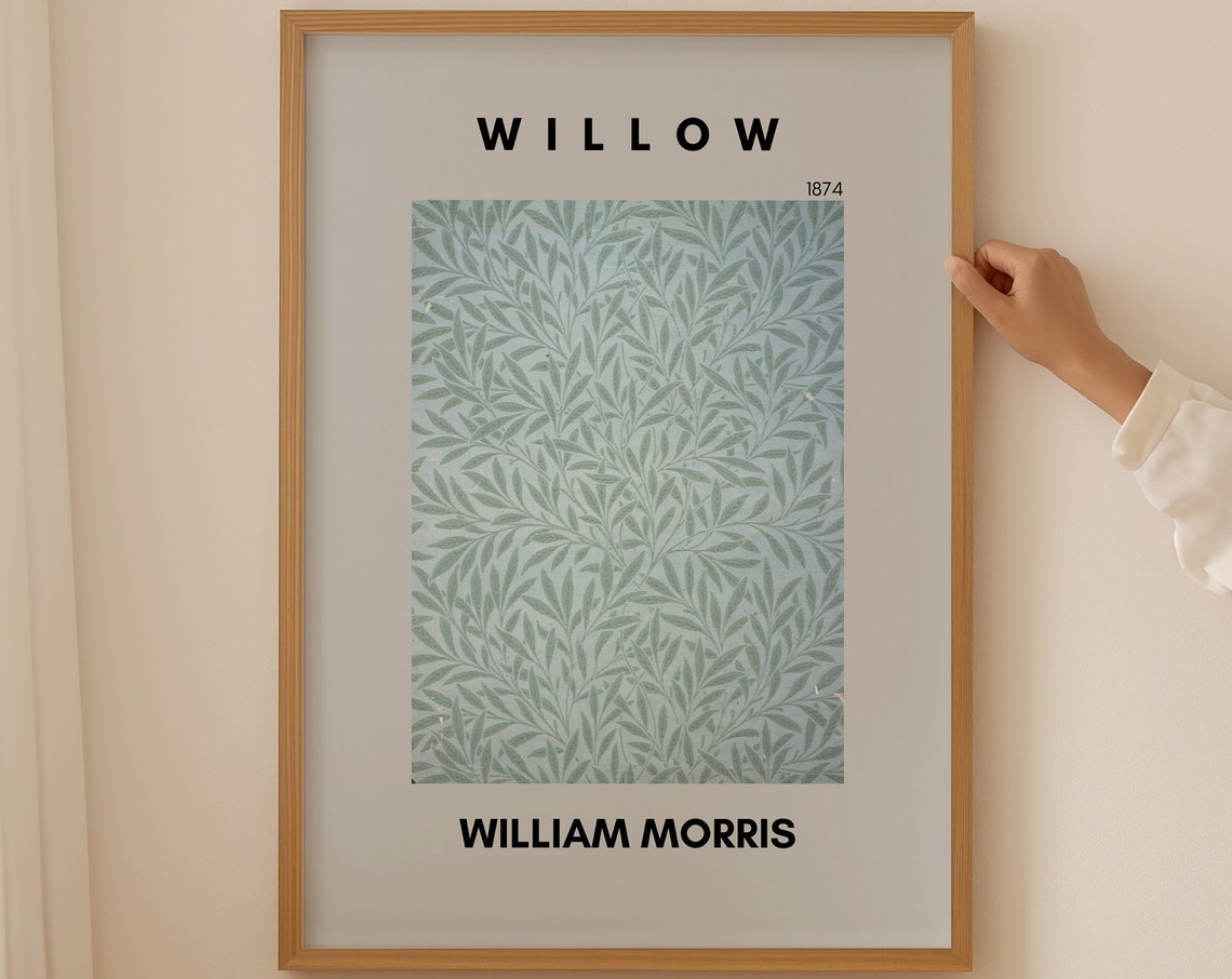 William Morris Willow 1874 Botanical Leaf Textile Pattern Poster