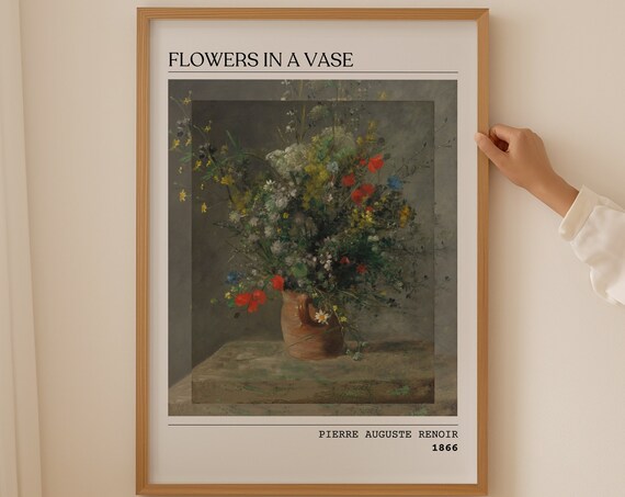 Pierre Auguste Renoir Flowers in a Vase 1866 Wildflower Poster