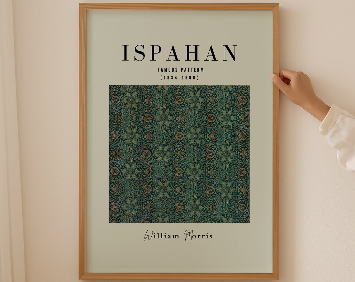 William Morris Ispahan 1834 1896 Green Floral Pattern Poster