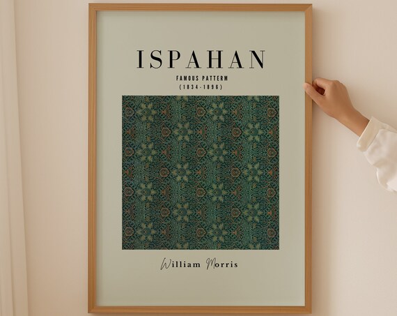 William Morris Ispahan 1834 1896 Green Floral Pattern Poster