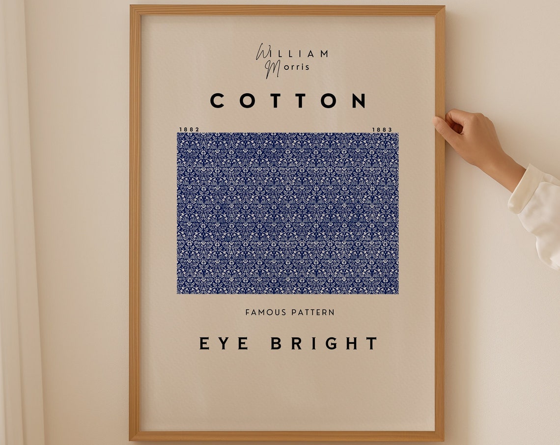 William Morris Eye Bright 1882 Cotton Floral Fabric Pattern Poster