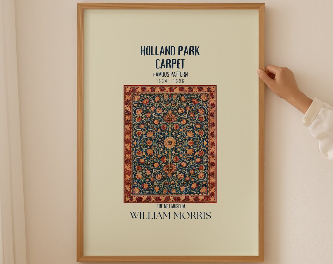 William Morris Holland Park Carpet Ornate Floral Rug Pattern Poster
